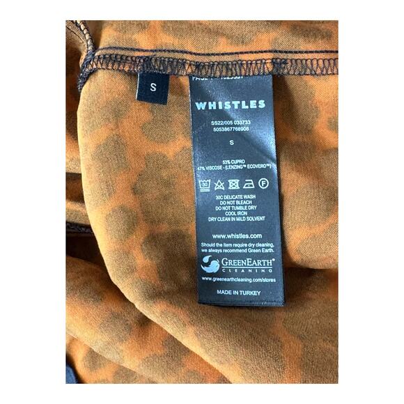 Whistles Dress Womens Small Smudge Animal Frill Sack Leopard Tan Black Mob Wife - Picture 7 of 9